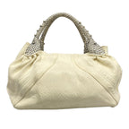 Fendi Handbag Spy Bag Ivory Navy Braided Kiss Lock Leather — view 3