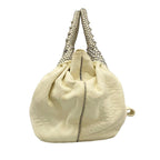 Fendi Handbag Spy Bag Ivory Navy Braided Kiss Lock Leather — view 2
