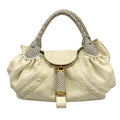 Fendi Handbag Spy Bag Ivory Navy Braided Kiss Lock Leather