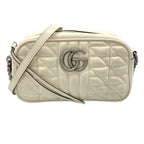 Gucci Shoulder Bag GG Marmont Ivory Chain Leather