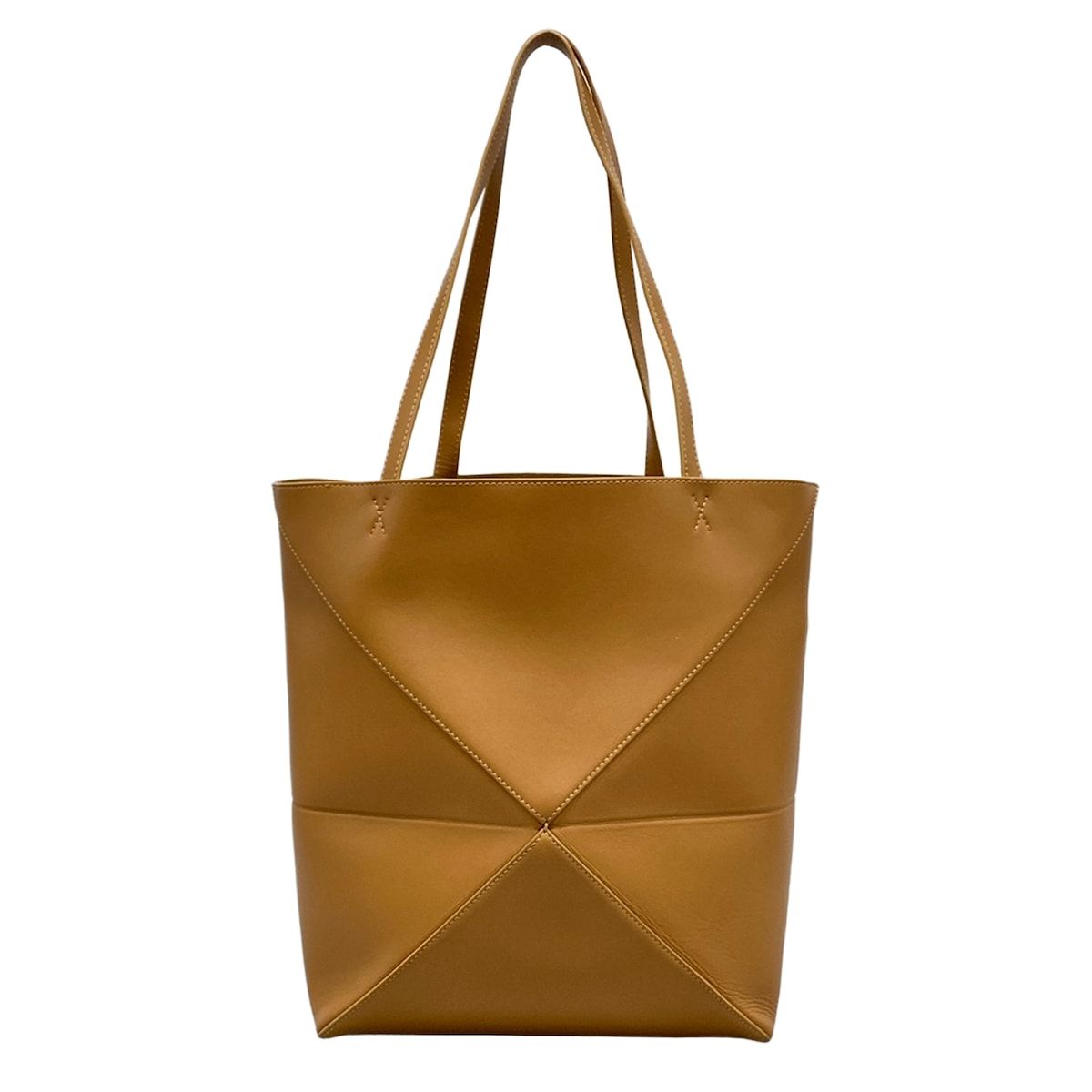 Loewe Tote Bag Puzzle Fold Medium Light Brown Folding — view 3