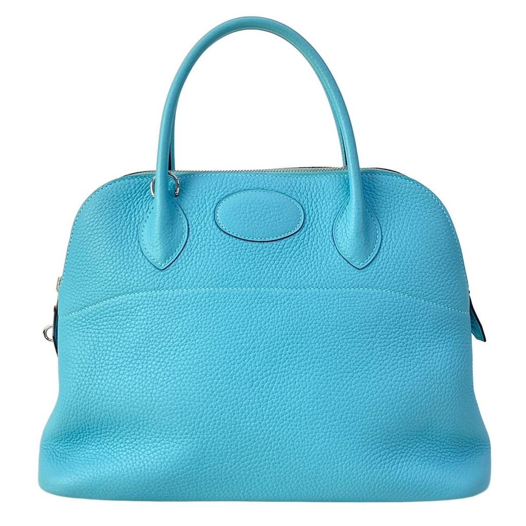 Hermes Handbag Bolide 31 Blue Atoll Silver