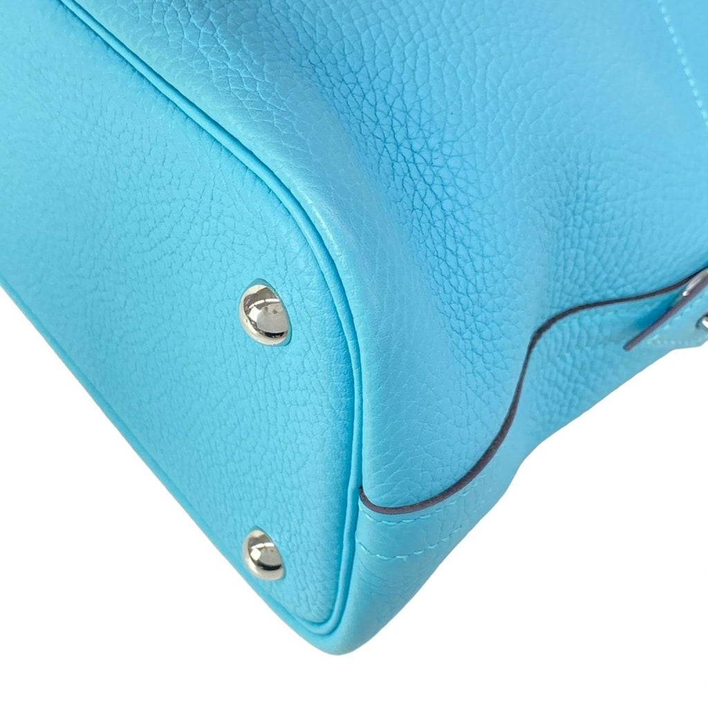 Hermes Handbag Bolide 31 Blue Atoll Silver — view 8