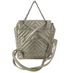 Chanel Backpack V-stitch Silver Leather — view 3