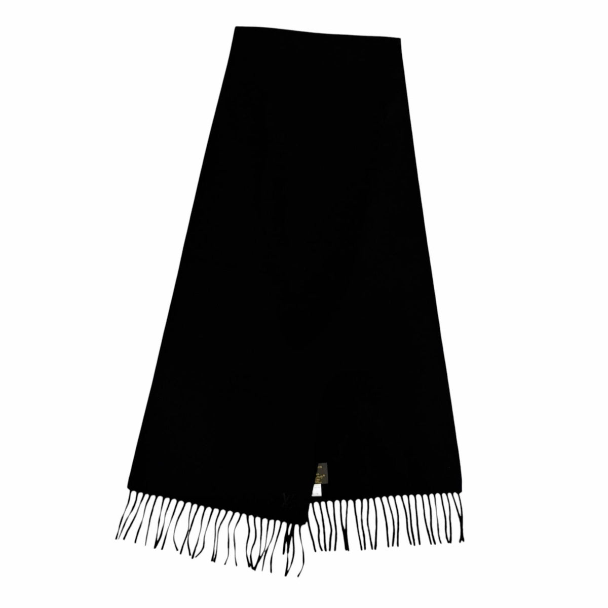 Louis Vuitton Echarpe Jhelum Cashmere 100% Noir LV Logo Embroidery Scarf — view 4
