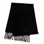 Louis Vuitton Echarpe Jhelum Cashmere 100% Noir LV Logo Embroidery Scarf