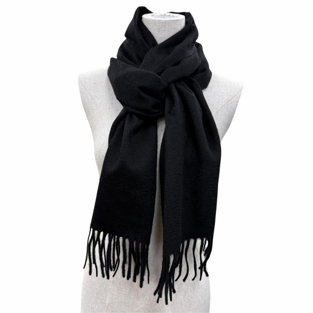 Louis Vuitton Echarpe Jhelum Cashmere 100% Noir LV Logo Embroidery Scarf — view 3