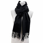 Louis Vuitton Echarpe Jhelum Cashmere 100% Noir LV Logo Embroidery Scarf — view 3