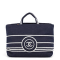 Chanel Tote CC Logo Denim Leather 2-Way Shoulder Bag