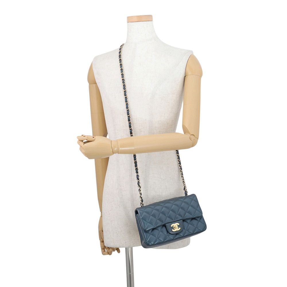 Chanel Chain Shoulder Bag Mini Quilted 20 CC Logo Caviar Leather — view 4