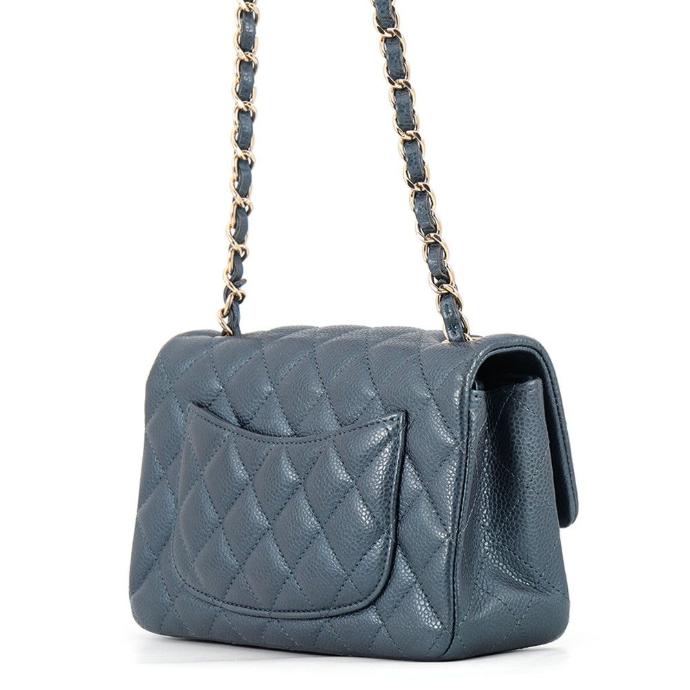 Chanel Chain Shoulder Bag Mini Quilted 20 CC Logo Caviar Leather — view 2