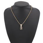 Chanel Necklace CC Logo Rhinestone I 23 — view 4