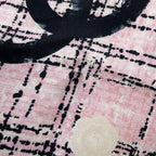 Chanel Scarf CC Logo Camellia Tweed Pattern Silk — view 3