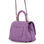 Chanel Handbag CC Logo Quilted Coco Handle XXS Caviar Leather 2-Way — view 2