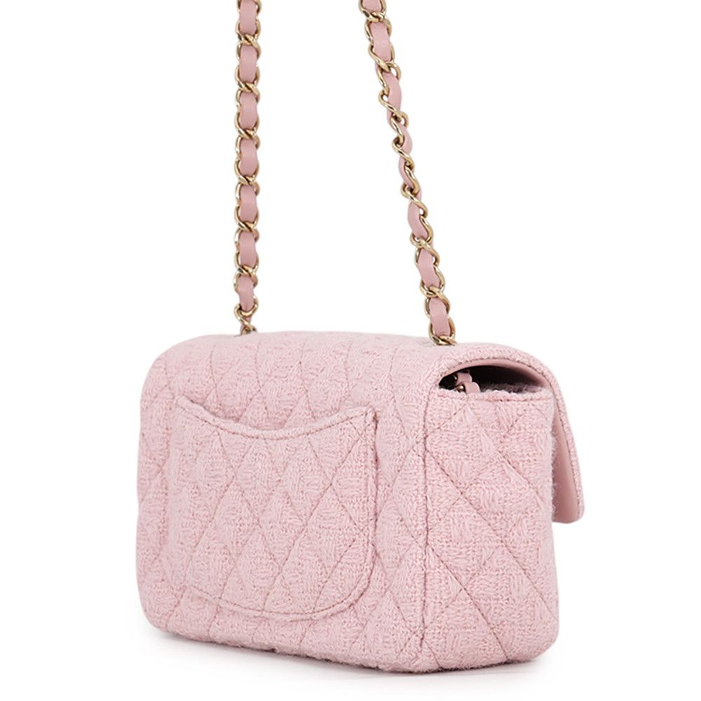 Chanel Chain Shoulder Bag Mini Quilted 20 CC Logo Tweed — view 2