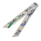Hermes Scarf Twilly Spacederby Space Derby Silk Twill — view 2