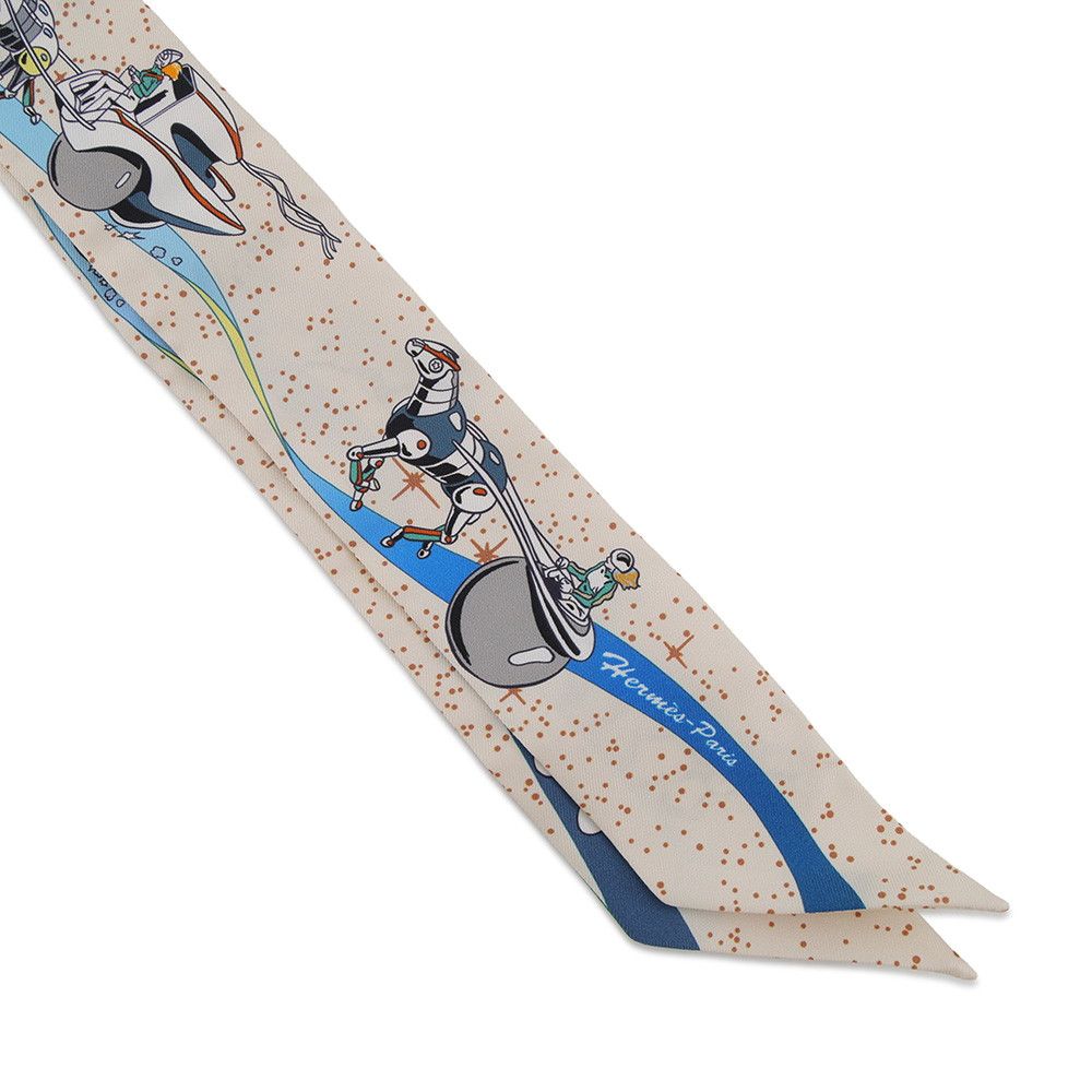 Hermes Scarf Twilly Spacederby Space Derby Silk Twill — view 4