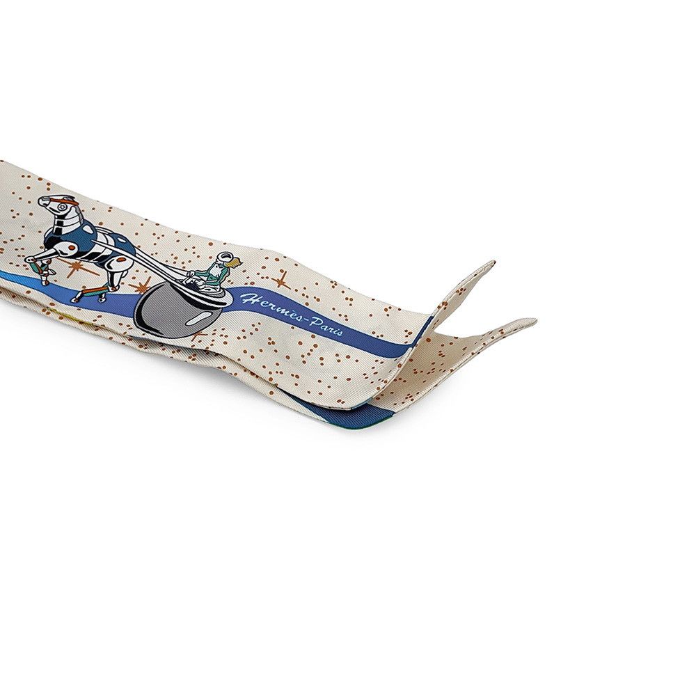 Hermes Scarf Twilly Spacederby Space Derby Silk Twill — view 7