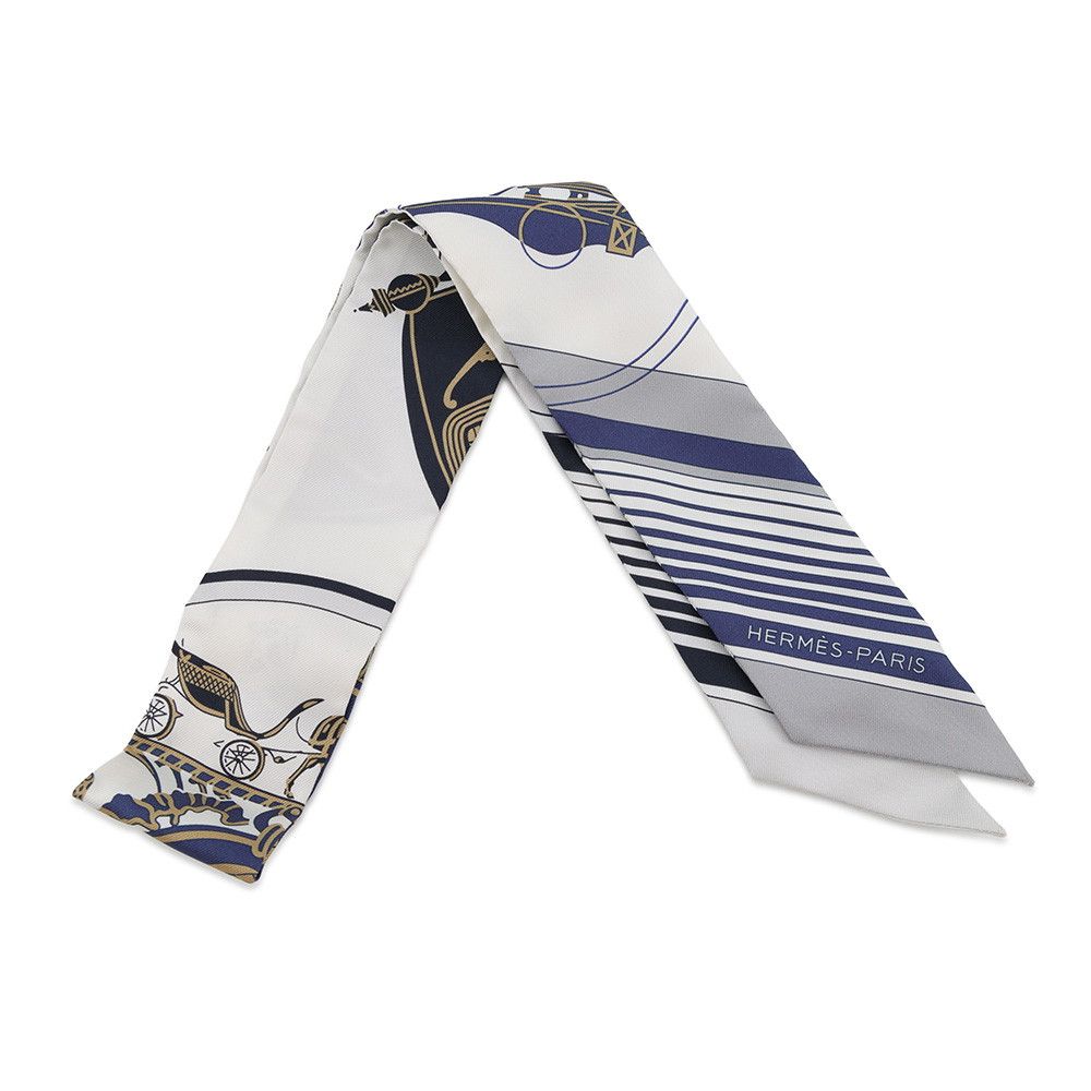 Hermes Scarf Twilly Ex-Libris Silk Twill