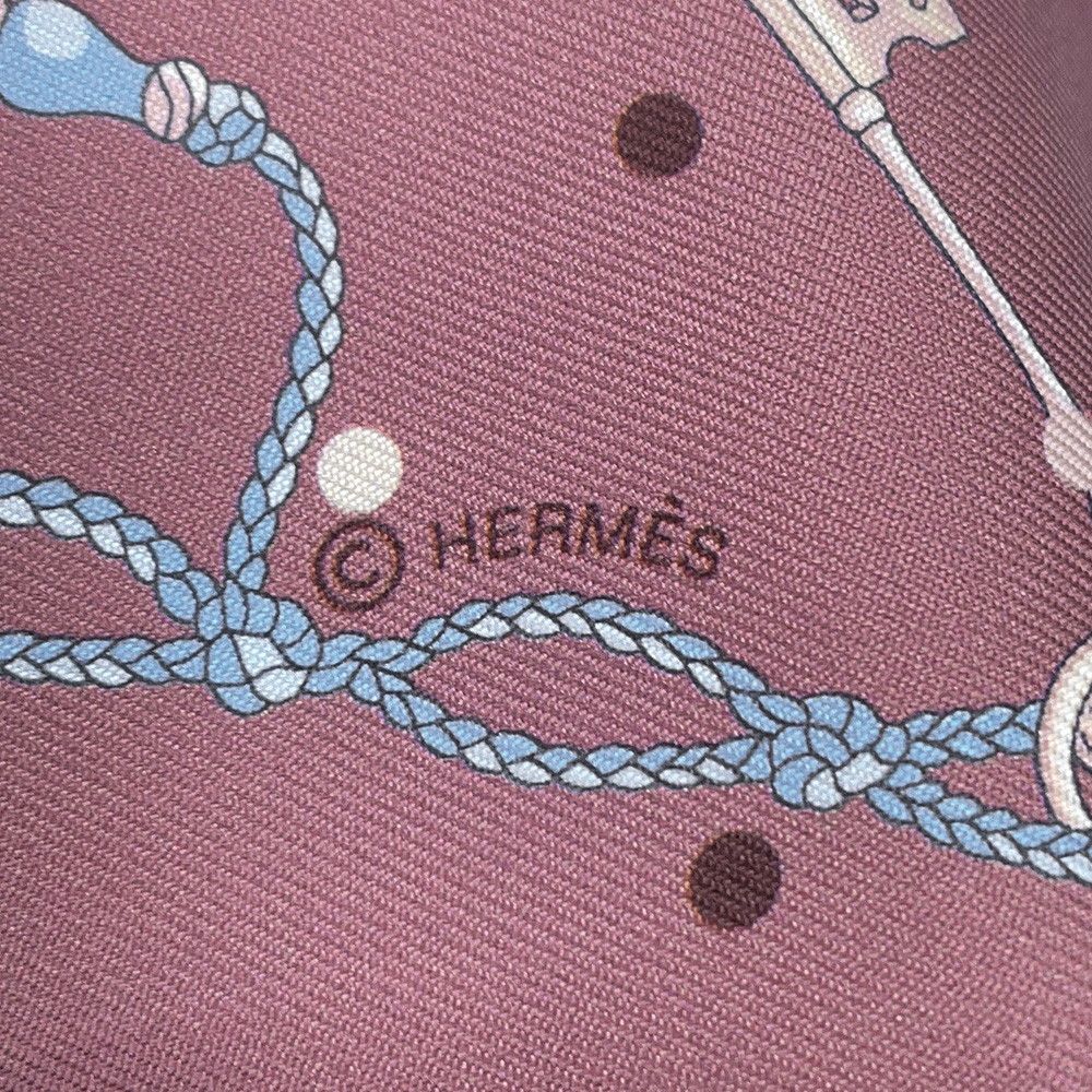 Hermes Scarf Twilly les Cles a Pois Silk Twill — view 7
