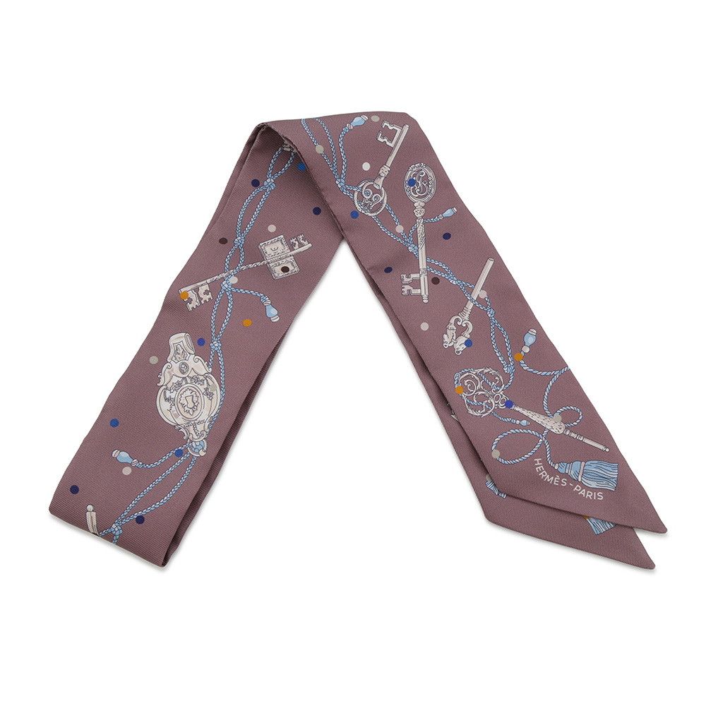 Hermes Scarf Twilly les Cles a Pois Silk Twill