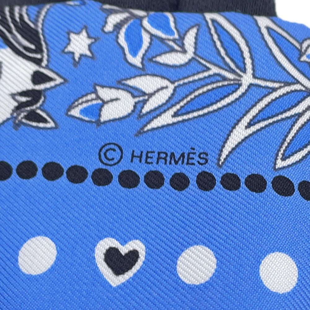Hermes Scarf Twilly Bandween Sky and Sea Bandana Entre Ciel Et Mer Silk Twill — view 7