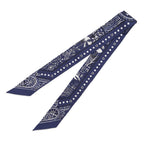 Hermes Scarf Twilly Bandween Sky and Sea Bandana Entre Ciel Et Mer Silk Twill — view 2