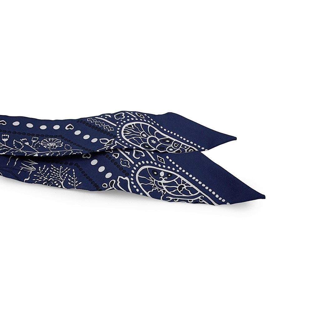 Hermes Scarf Twilly Bandween Sky and Sea Bandana Entre Ciel Et Mer Silk Twill — view 6