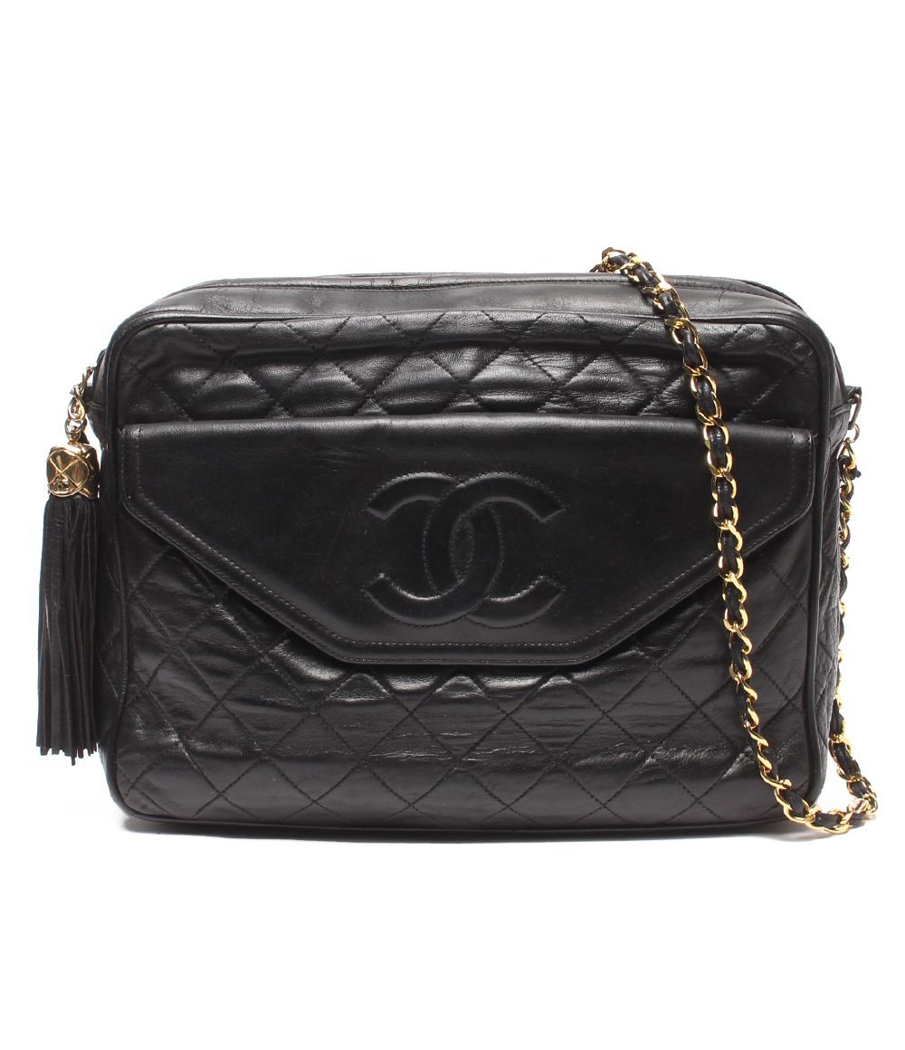 Chanel Chain Shoulder Bag Crossbody Lambskin Gold Quilted