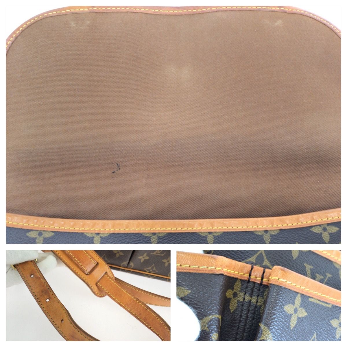 Louis Vuitton Monogram Gibeciere MM Brown Gold Leather Shoulder Bag — view 6