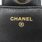Chanel Handbag Quilted Lambskin Black Champagne Gold 2-Way Bag — view 5