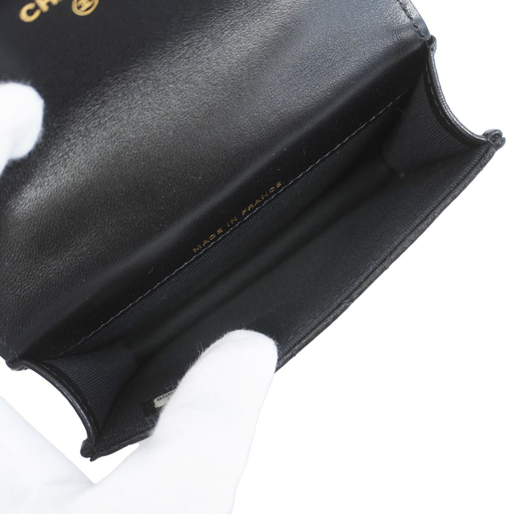 Chanel Handbag Quilted Lambskin Black Champagne Gold 2-Way Bag — view 4