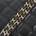 Chanel Handbag Quilted Lambskin Black Champagne Gold 2-Way Bag — view 7