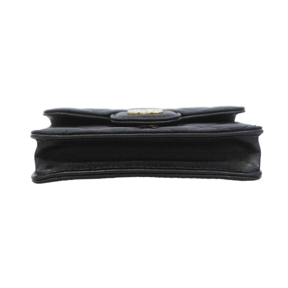 Chanel Handbag Quilted Lambskin Black Champagne Gold 2-Way Bag — view 3