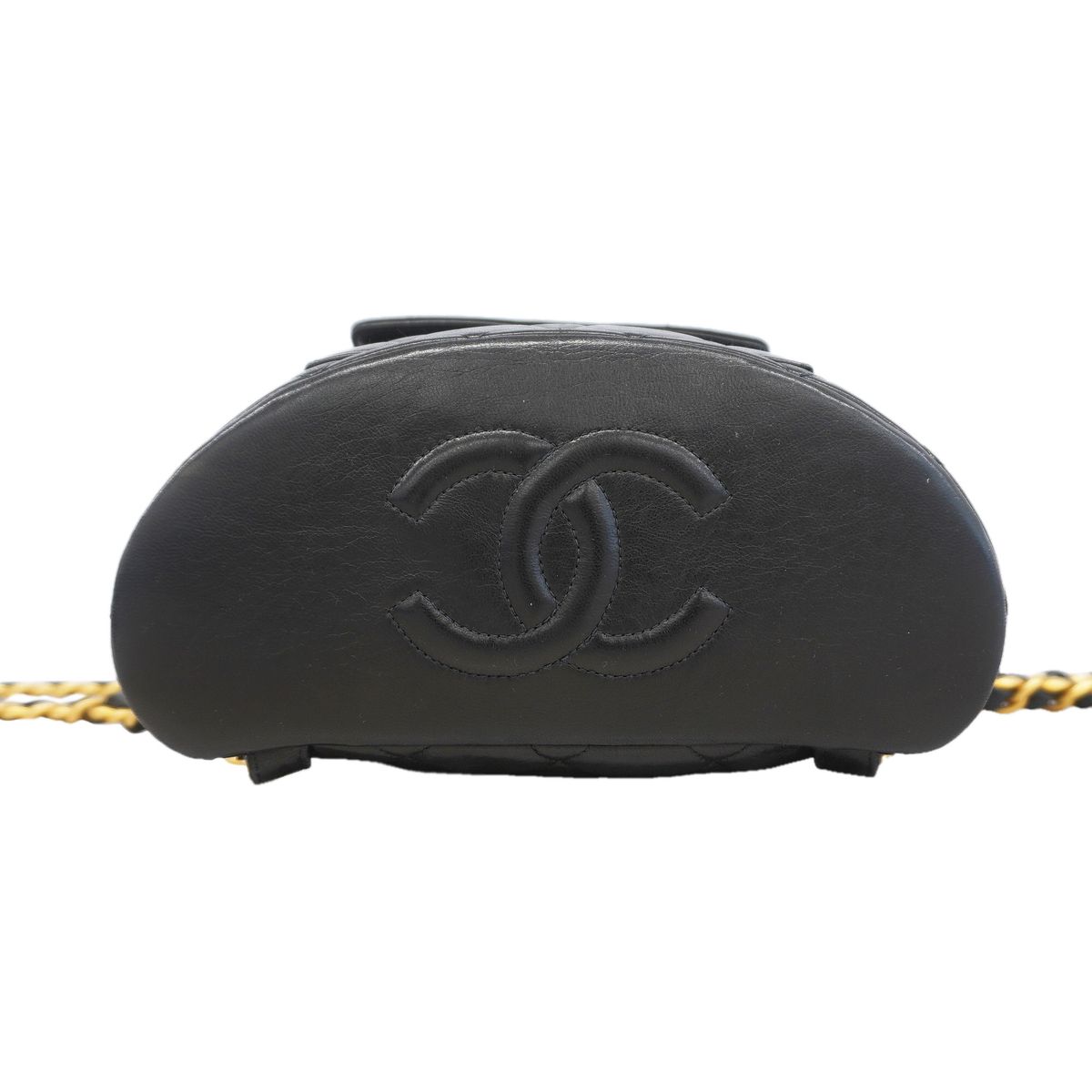 Chanel Backpack Quilted Lambskin Black Gold — view 3