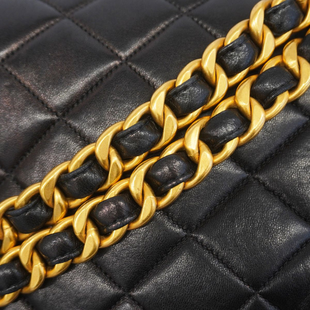 Chanel Backpack Quilted Lambskin Black Gold — view 7