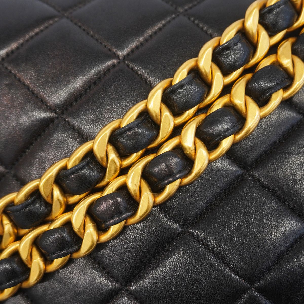 Chanel Backpack Quilted Lambskin Black Gold — view 7