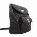 Chanel Backpack Quilted Lambskin Black Gold — view 2