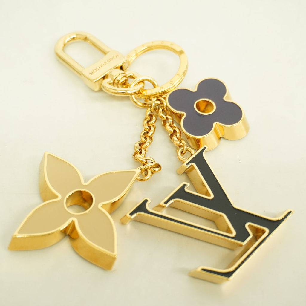 Louis Vuitton Key Holder Charm Fleur de Monogram Gold Multicolor — view 5