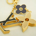 Louis Vuitton Key Holder Charm Fleur de Monogram Gold Multicolor — view 3