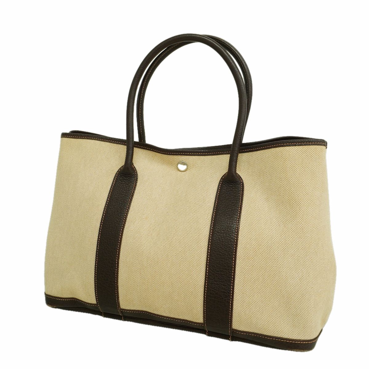 Hermes Tote Bag Garden Party PM Toile H Brown Silver