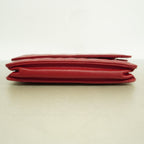 Chanel Wallet on Chain Quilted Lambskin Red Silver Shoulder Bag — view 3