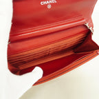 Chanel Wallet on Chain Quilted Lambskin Red Silver Shoulder Bag — view 4