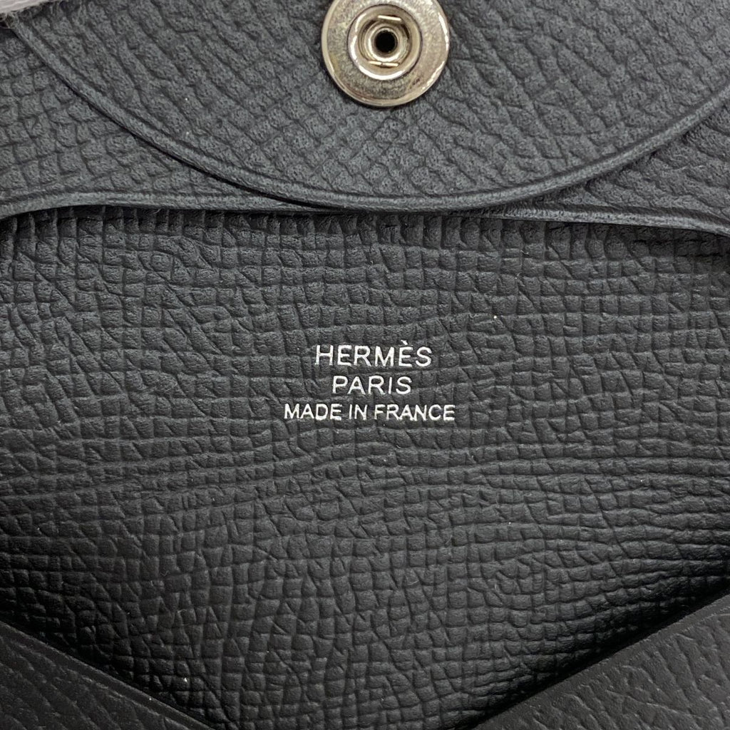 Hermes Coin Purse Bastia Veau Epsom Black Silver — view 4
