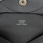 Hermes Coin Purse Bastia Veau Epsom Black Silver — view 4