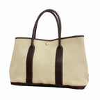 Hermes Tote Bag Garden Party PM Toile H Brown Silver