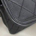Chanel Shoulder Bag CC Filigree Caviar Leather Black Gold — view 8
