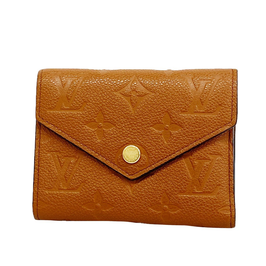 Louis Vuitton Trifold Wallet Monogram Empreinte Portefeuille Victorine Cognac