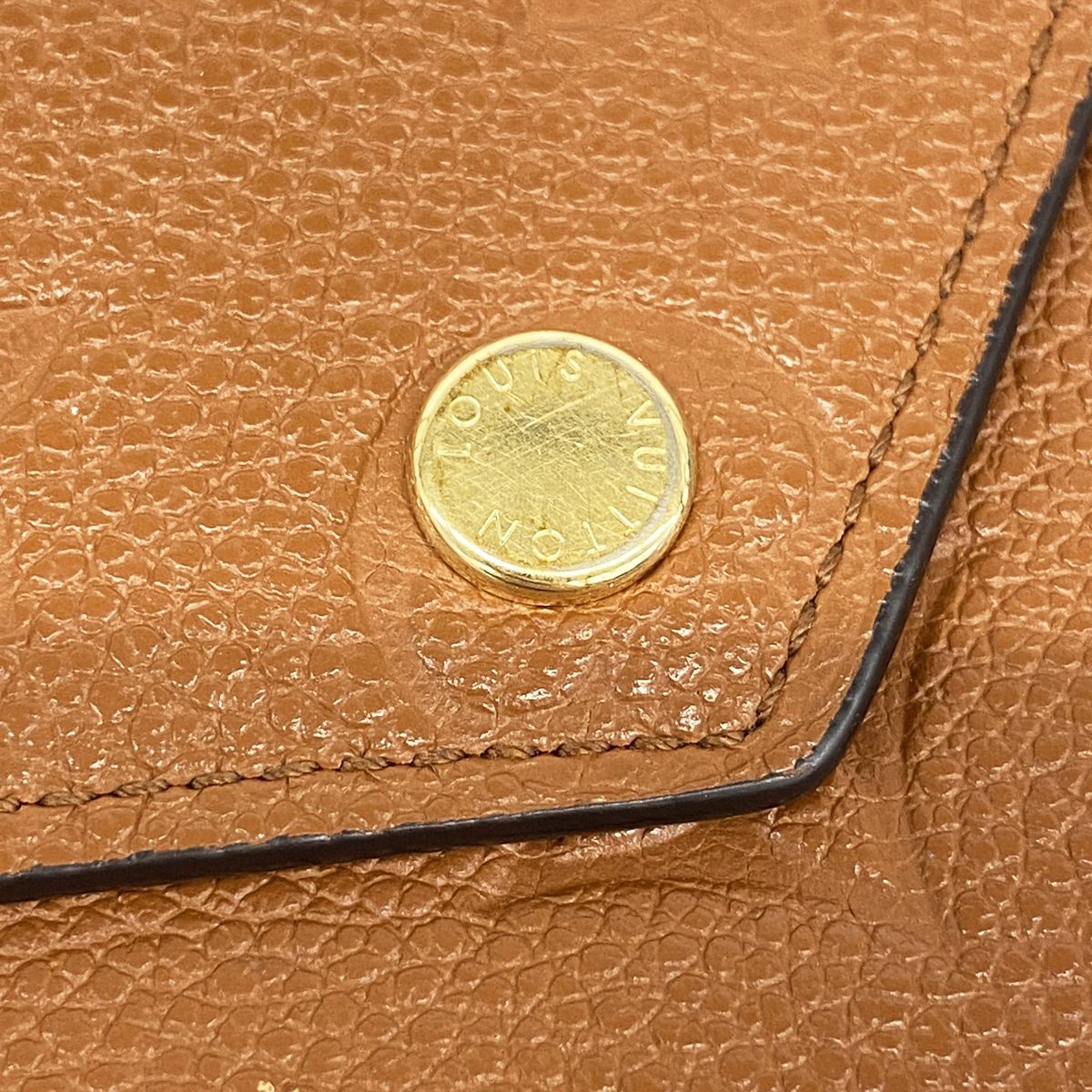 Louis Vuitton Trifold Wallet Monogram Empreinte Portefeuille Victorine Cognac — view 8