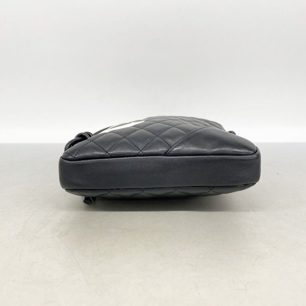 Chanel Shoulder Bag Cambon Lambskin Black Silver — view 3